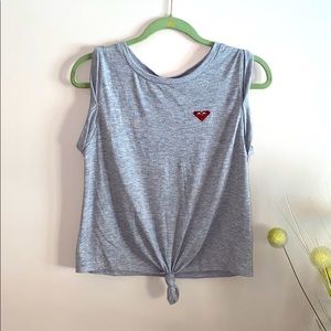ROXY SLEEVELESS LOGO TIE-UP TSHIRT